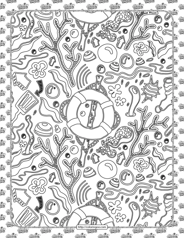 spongebob deep dive coloring page