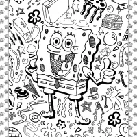 spongebob hand drawn coloring pages