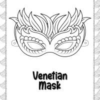venetian mask coloring page