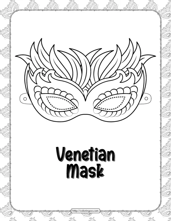 venetian mask coloring page