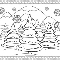 Winter Forest Landscape Coloring Page 14 winter forest landscape coloring page