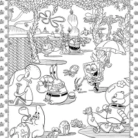 world of spongebob coloring page