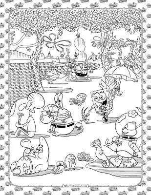 World of SpongeBob Coloring Page