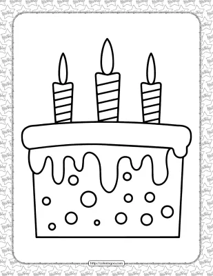 Birthday Cake Pdf Coloring Page