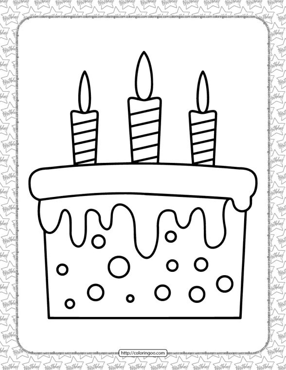 Birthday Cake Pdf Coloring Page 1 birthday cake pdf coloring page