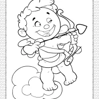cupid shooting an arrow coloring page