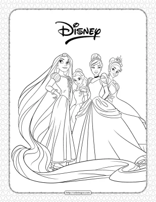 Disney Princesses Pdf Coloring Page