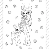 Enchantimals Danessa Deer and Sprint Coloring Page 9 enchantimals danessa deer and sprint coloring page