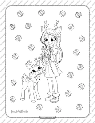 Enchantimals Danessa Deer and Sprint Coloring Page
