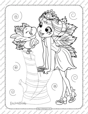 Enchantimals Patter Peacock and Flap Coloring Page