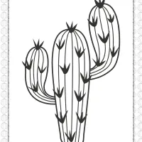 free printable cactus pdf coloring page