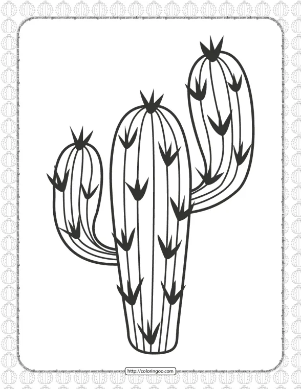 Free Printable Cactus Pdf Coloring Page 1 free printable cactus pdf coloring page