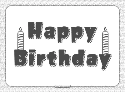 Happy Birthday Text Pdf Coloring Page