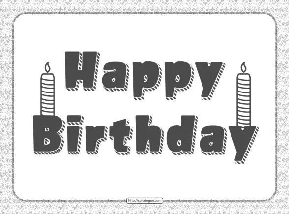 Happy Birthday Text Pdf Coloring Page 1 happy birthday text pdf coloring page
