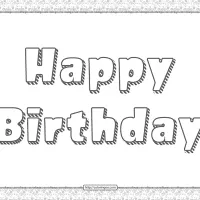 happy birthday text pdf coloring pages