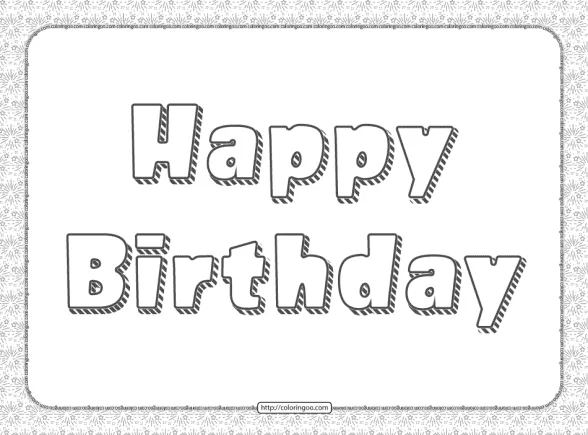 Happy Birthday Text Pdf Coloring Pages 1 happy birthday text pdf coloring pages
