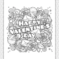 happy valentines day coloring page