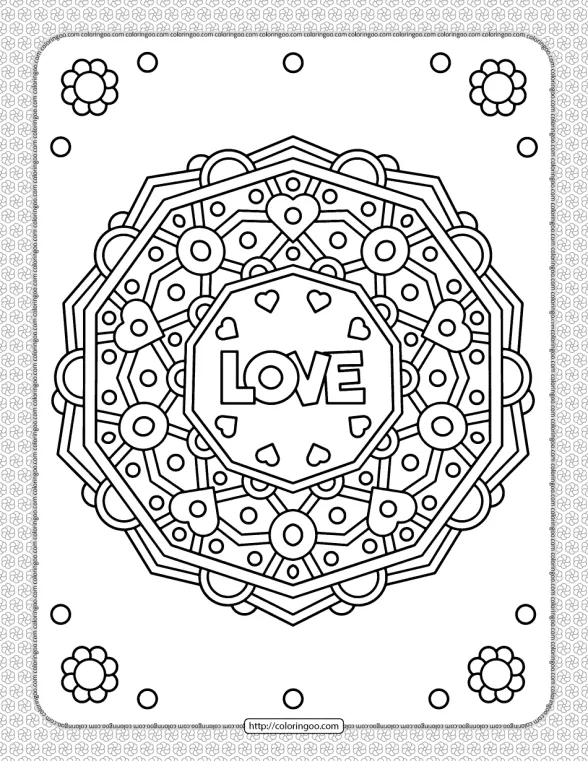Love Wreath Pdf Coloring Sheet 1 love wreath pdf coloring sheet