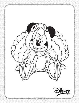 Mickey Mouse Thanksgiving Coloring Page