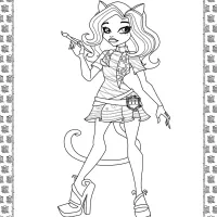 Monster High Catrine deMew Coloring Page 23 monster high catrine demew coloring page