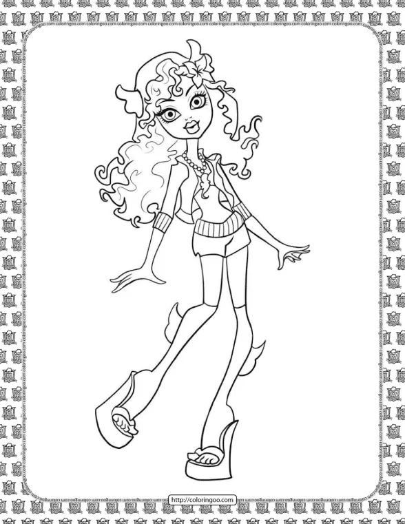 Monster High Lagoona Blue Coloring Page 1 monster high lagoona blue coloring page