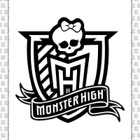 Monster High White and Black Logo Outline 9 monster high white and black logo outline