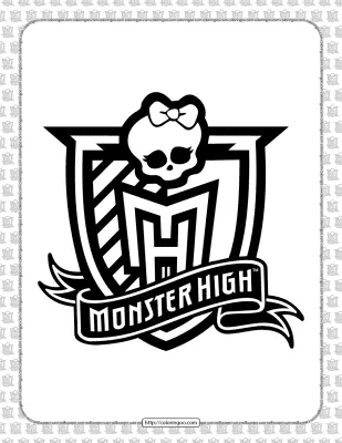 Monster High White and Black Logo Outline