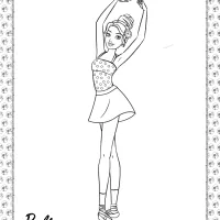 printable ballerina barbie coloring page