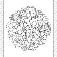 printable cute flowers coloring page