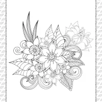 printable cute flowers coloring sheet