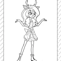 printable danessa deer and sprint coloring page