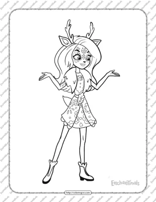 Printable Danessa Deer and Sprint Coloring Page