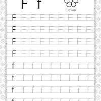 printable dotted letter f tracing pdf worksheet