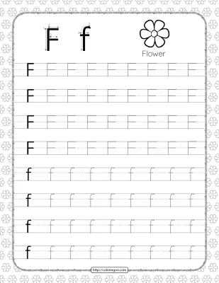 Printable Dotted Letter F Tracing Pdf Worksheet