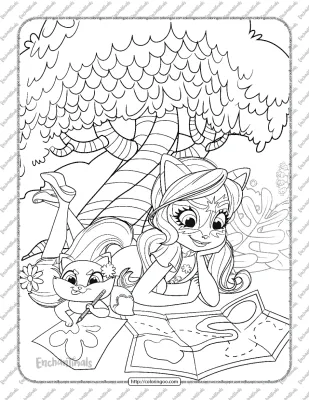Printable Enchantimals Felicity Fox Coloring Page