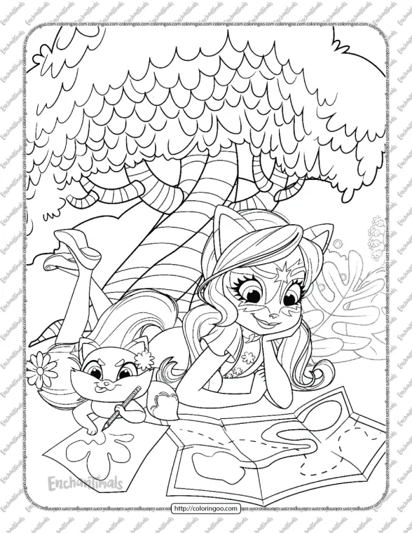 Printable Enchantimals Felicity Fox Coloring Page 1 printable enchantimals felicity fox coloring page