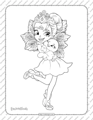 Printable Enchantimals Patter Peacock Coloring Page