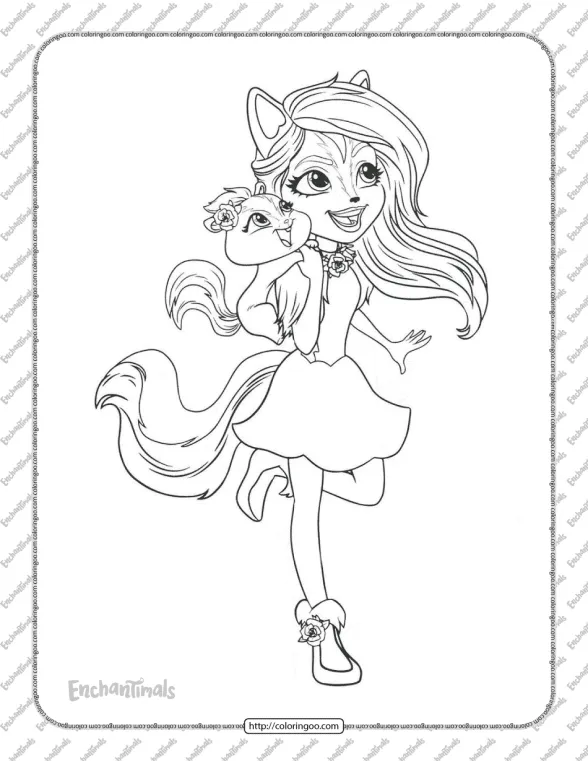 Printable Enchantimals Sage Skunk Coloring Page 1 printable enchantimals sage skunk coloring page