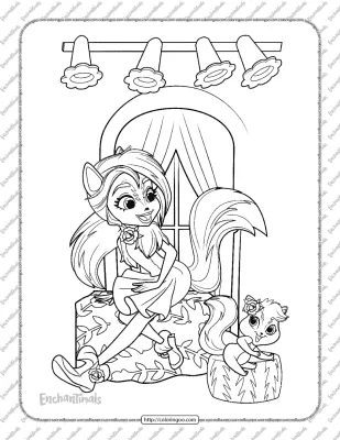 Printable Enchantimals Sage Skunk Coloring Pages