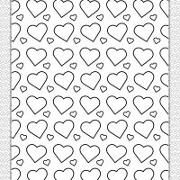 printable hearts coloring page