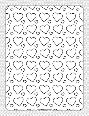 Printable Hearts Coloring Page