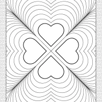 valentines day four hearts coloring page