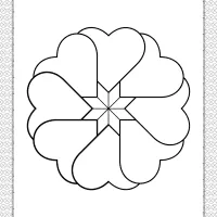 valentines day hearts circle coloring page