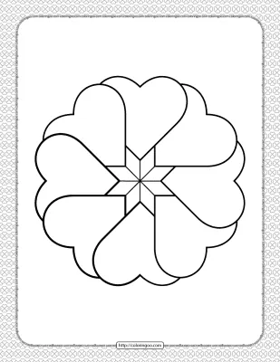 Valentine’s Day Hearts Circle Coloring Page