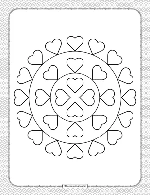 Valentine’s Day Hearts Coloring Page