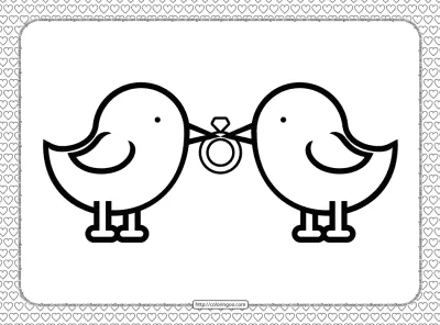 Valentine’s Day Wedding Ring Coloring Page