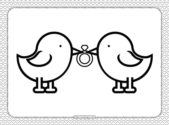 Valentine's Day Wedding Ring Coloring Page 1 valentines day wedding ring coloring page