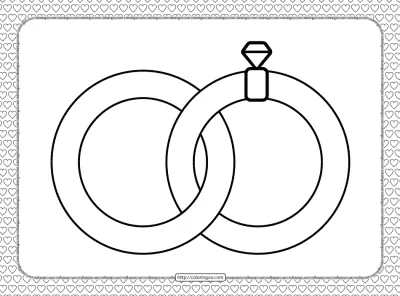 Valentine’s Day Wedding Rings Coloring Page