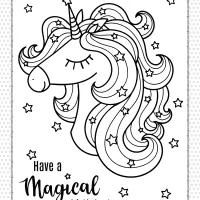 have a magical birthday unicorn coloring page