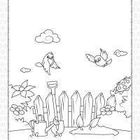 Printable Birds Fly Over The Garden Coloring Page 18 printable birds fly over the garden coloring page